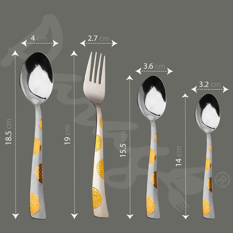 24pc Stainless Steel Golden Cutlery | Gift Box | Moonpress