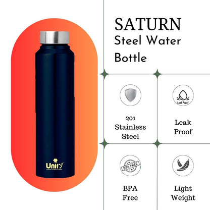 Stainless Steel Water Bottle 1 Litre | Leak-Proof Fridge Bottle for Home, Gym & Travel | Set of 3, 1000 ml, Blue