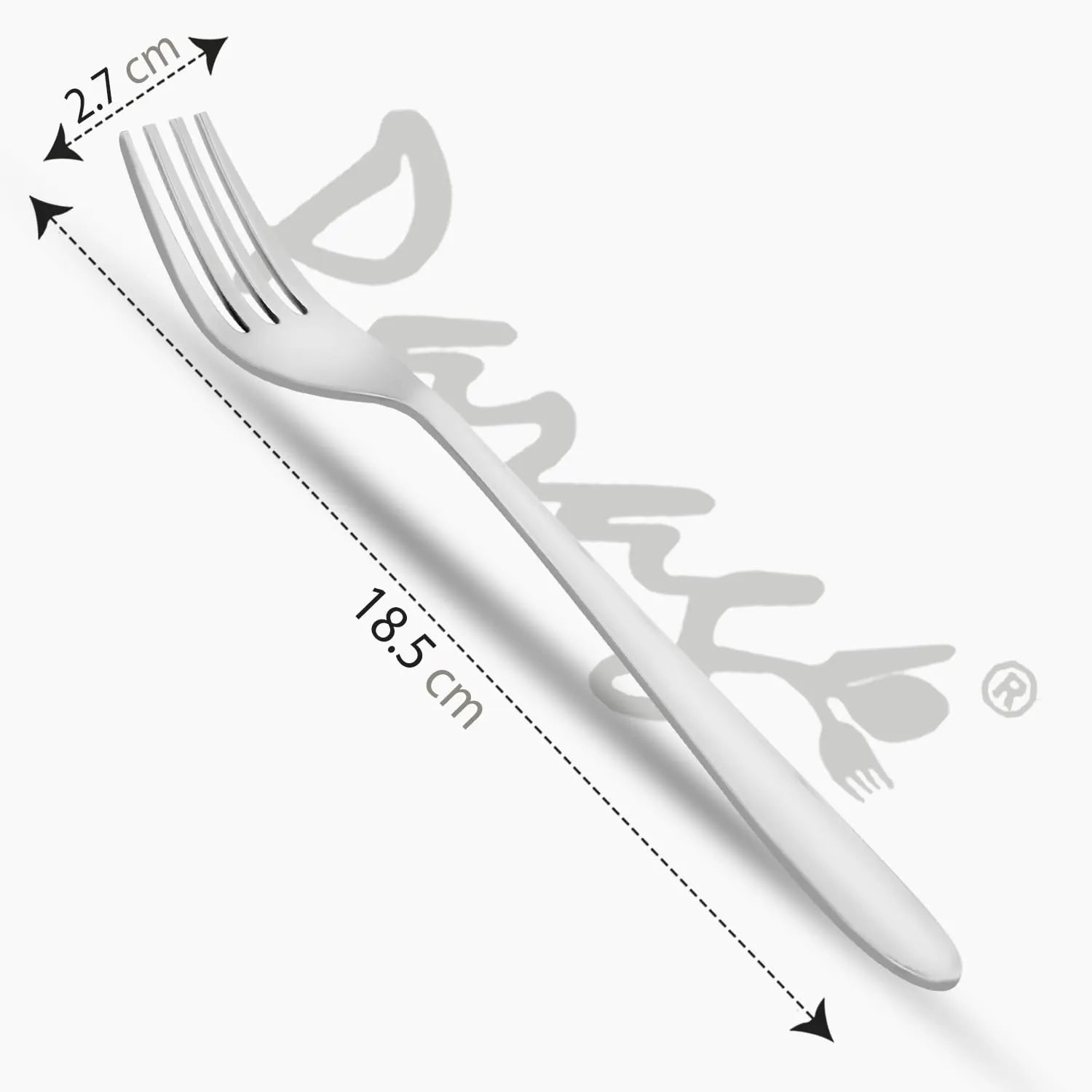 Stainless Steel Table Fork Set of 12 | 18.5 cm Dining Forks for Home & Kitchen (Sigma) 12SIGMA17DF 2
