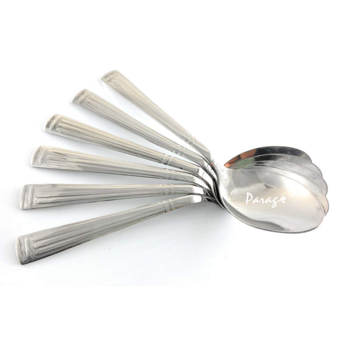 12 Pcs Stainless Steel Dinner Spoon Set | 15.5 cm Table Spoons Silver