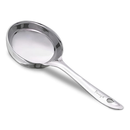 Stainless Steel Dosa Ladle, 20.5 cm Heavy Gauge – Flat Base Spatula & Spoodle Spoon for Cooking, Silver Finish