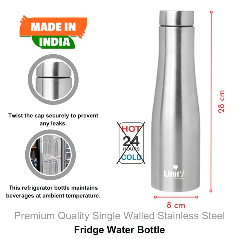 Stainless Steel Water Bottle 950 ml for Fridge, Office, School, Gym & Travel | Leak-Proof, Rust-Free, BPA-Free (Set of 6, Jupiter)