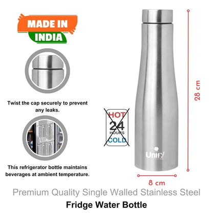 Stainless Steel Water Bottle 950 ml for Fridge, Office, School, Gym & Travel | Leak-Proof, Rust-Free, BPA-Free (Set of 6, Jupiter)
