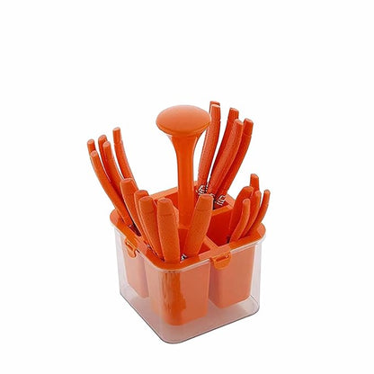 25-Piece Camry Stainless Steel Cutlery Set with Storage Box | Premium Spoons & Forks, Orange