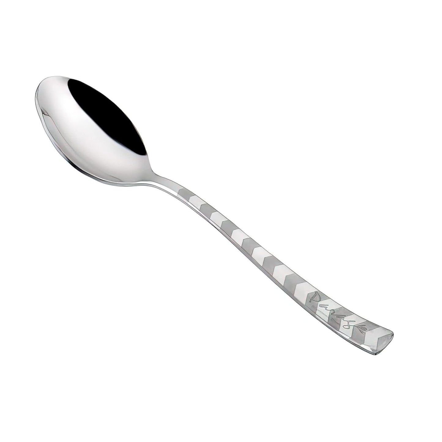 Stainless Steel Dessert Spoon Set of 6 | Premium Arrow Design Table Spoons | 18 cm, Silver