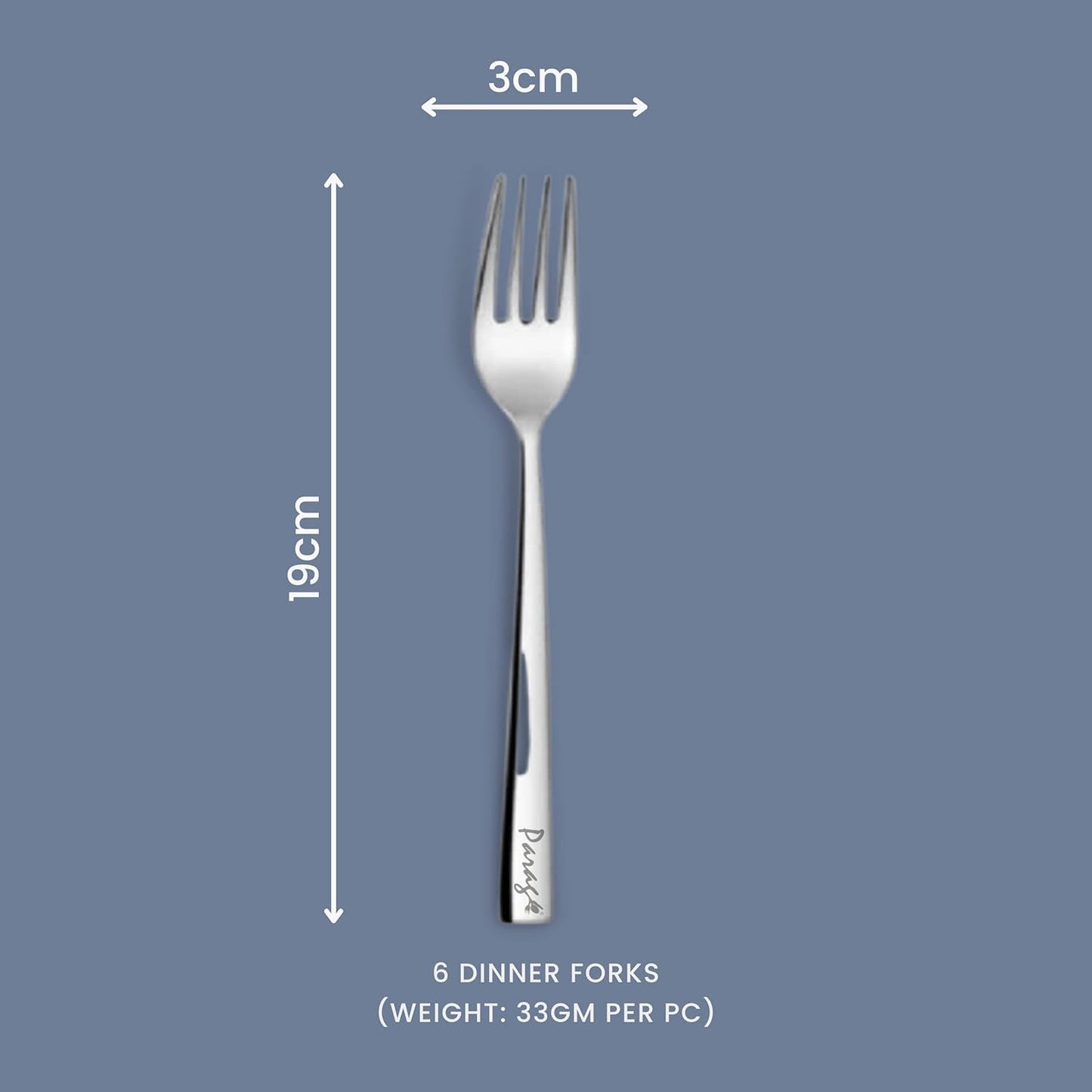 6-Piece Stainless Steel Table Fork Set | Fruit & Dining Forks, 18 cm, Silver