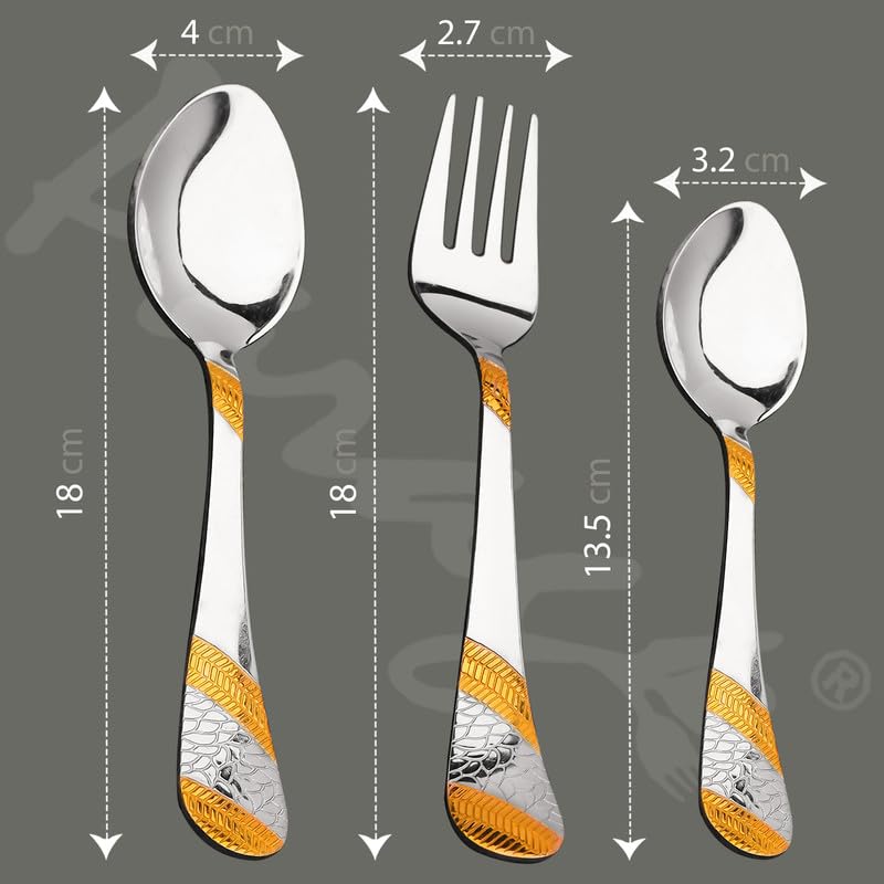 18pc Stainless Steel Golden Cutlery | Gift Box | Imperial