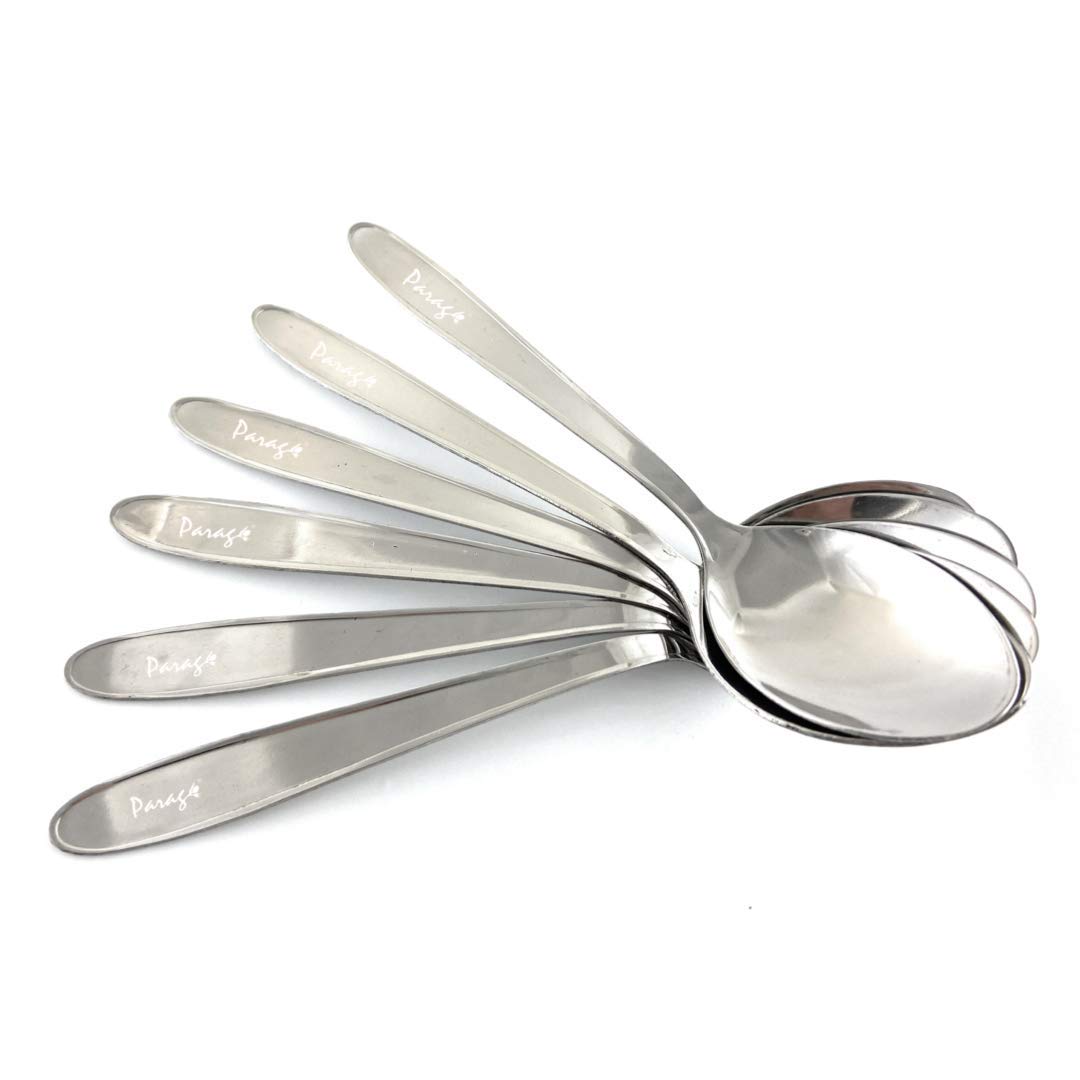 12 Pcs Stainless Steel Dinner Spoon Set | 15.5 cm Regency Table Spoons Silver