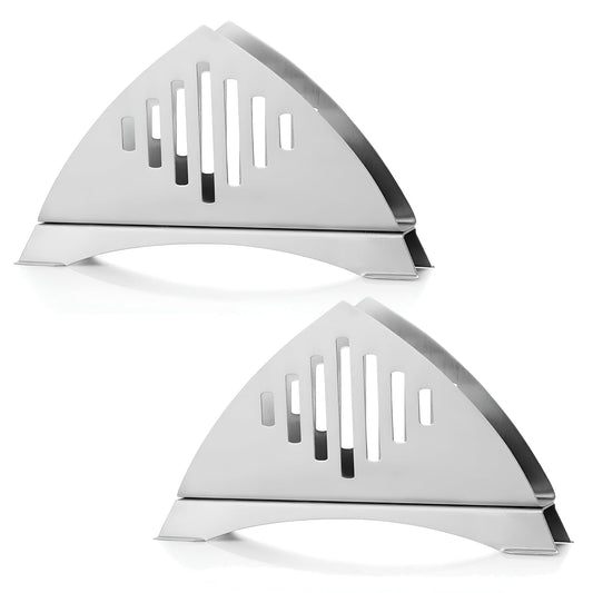 2 Pcs Stainless Steel Napkin Holders – Matt Finish, Slotted Lines, Kitchen & Dining