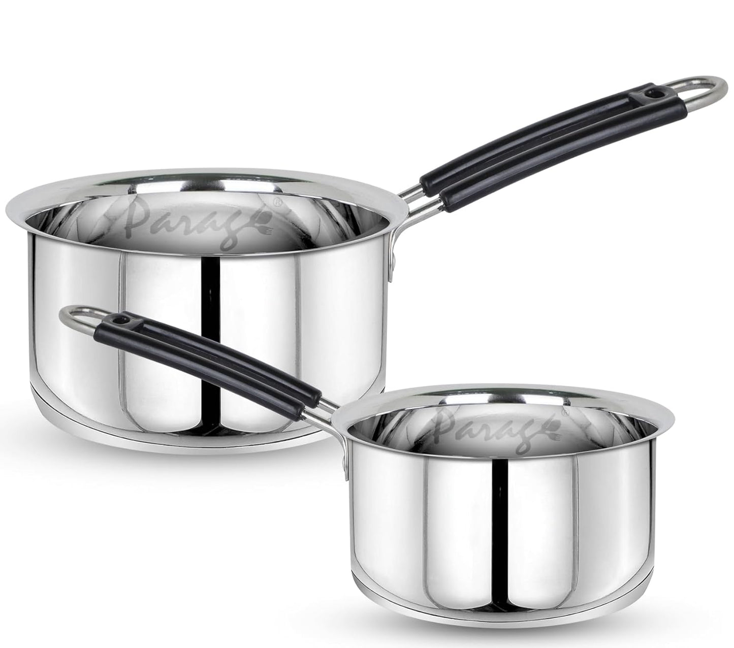 2pc Stainless Steel Saucepan Set | 1.25L & 1.75L | Silver