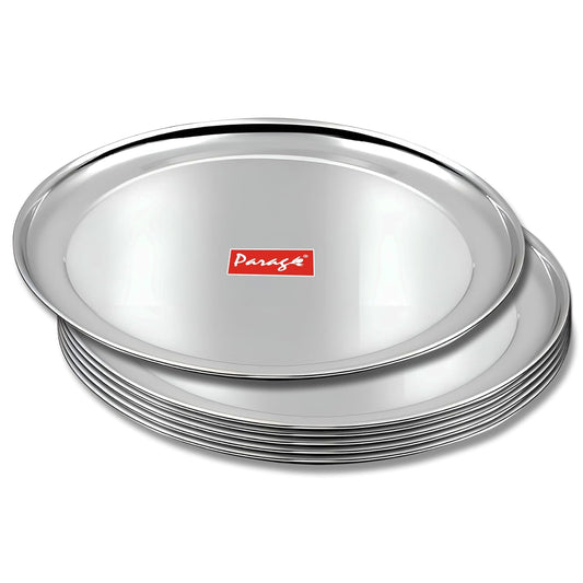 6pc Stainless Steel Raj Bhog Plate | 12in Heavy Gauge