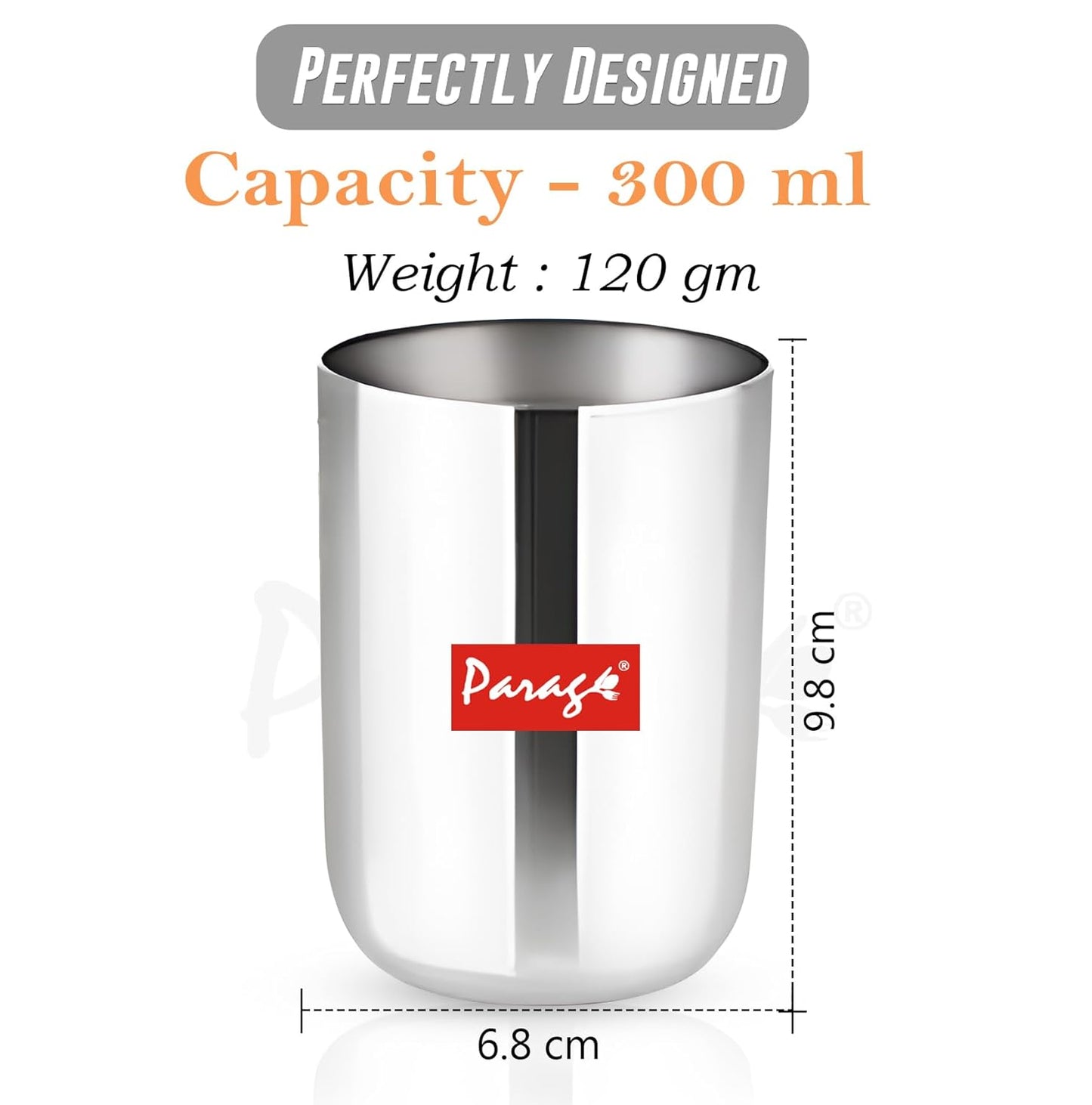 12pc Stainless Steel Glass Set | 300ml Scratch-Resistant | Silver