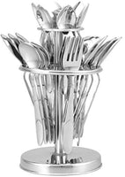 25pc Stainless Steel Blossom Cutlery | Spoons Stand | Silver
