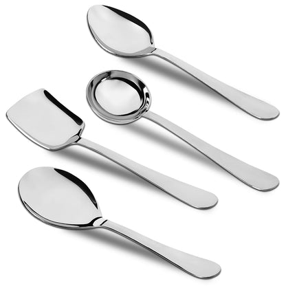 4-Piece Stainless Steel Serving Spoon Set | Heavy Gauge 1.8mm | Kitchen & Dining Use