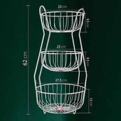 3-Tier Stainless Steel Fruit Basket – Round, Kitchen & Dining Table Stand