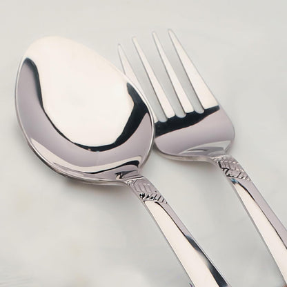 12pc Stainless Steel Cutlery | 18.5cm Spoons & Forks | Silver