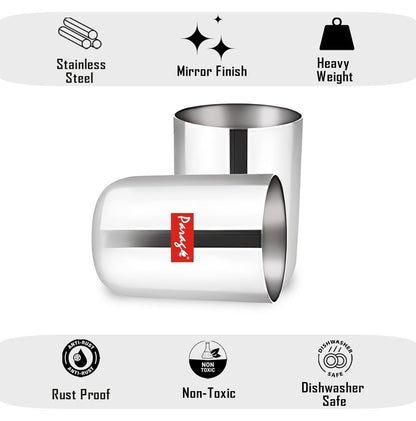12pc Stainless Steel Glass Set | 300ml Scratch-Resistant | Silver