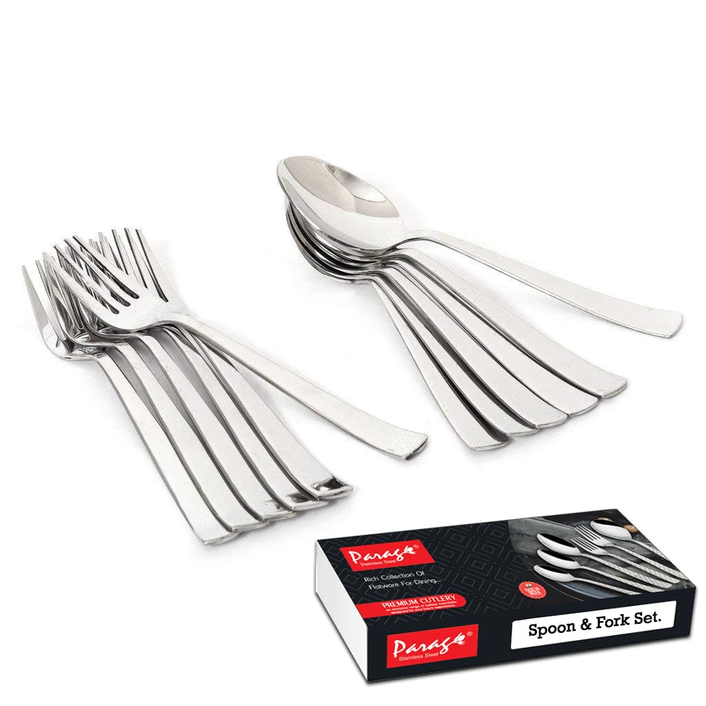 12pc Stainless Steel Spoons & Forks | Tea Coffee | Mirror Polished