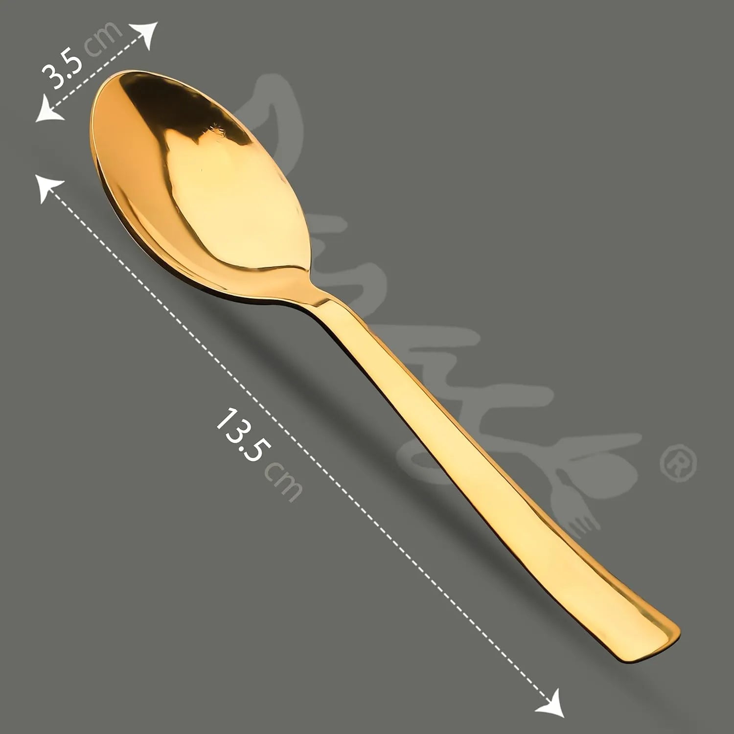 Stainless Steel Gold Tea Spoon Set of 6 | 13.5 cm Premium Small Spoons for Home & Kitchen | Golden 6IMPGOLDTS 2