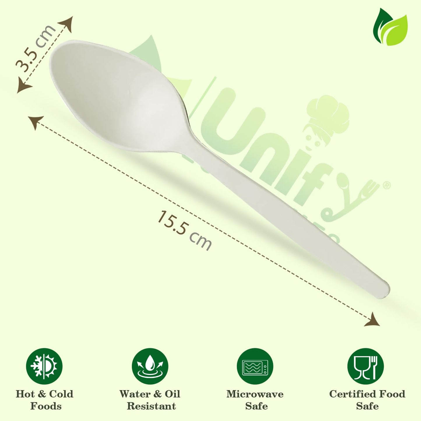100pc Biodegradable Cornstarch Spoons | Eco-Friendly | Party