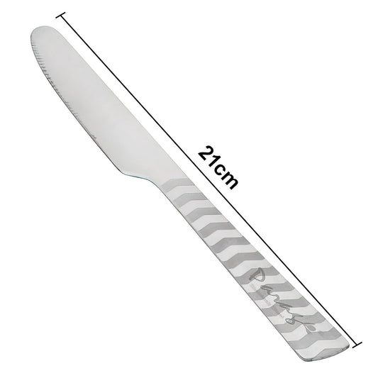 6 Pcs Stainless Steel Butter Knives – 20.5 cm, Dessert Knife Set, Silver