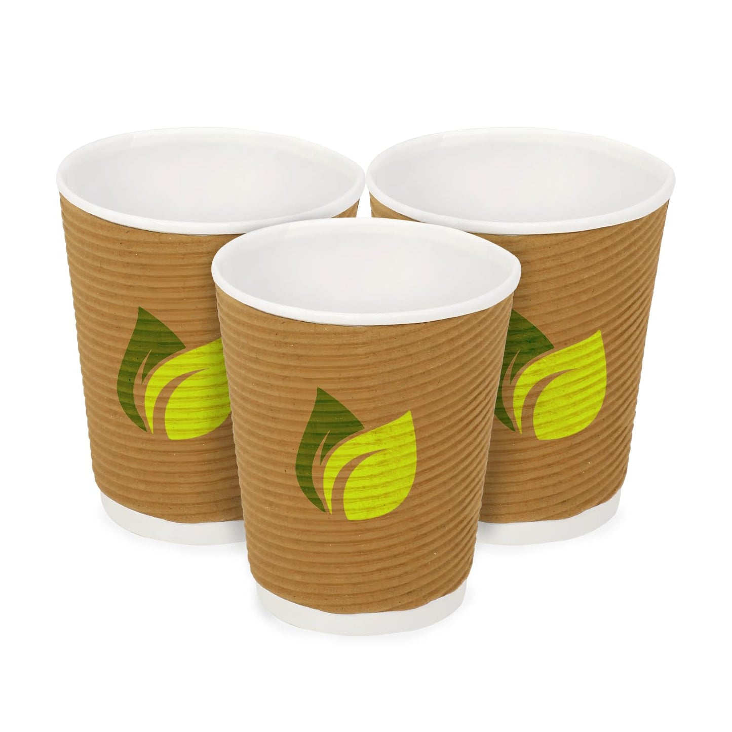 25 Ripple Paper Cups | 180ml Non-Slip | Coffee & Drinks