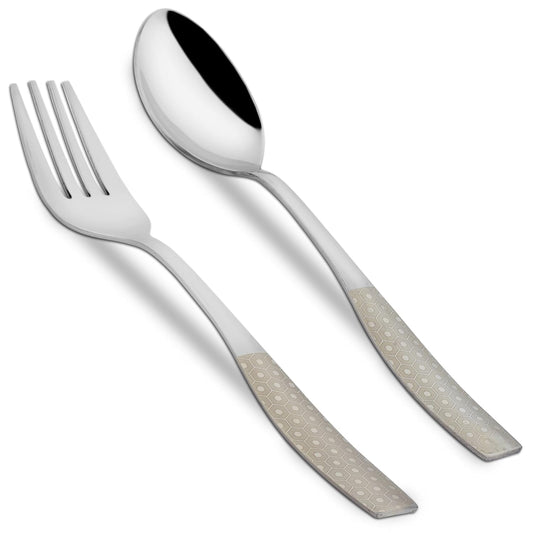 12 Pieces Stainless Steel Premium Cutlery Set – Dinner Spoons & Forks, Silver Dazzle