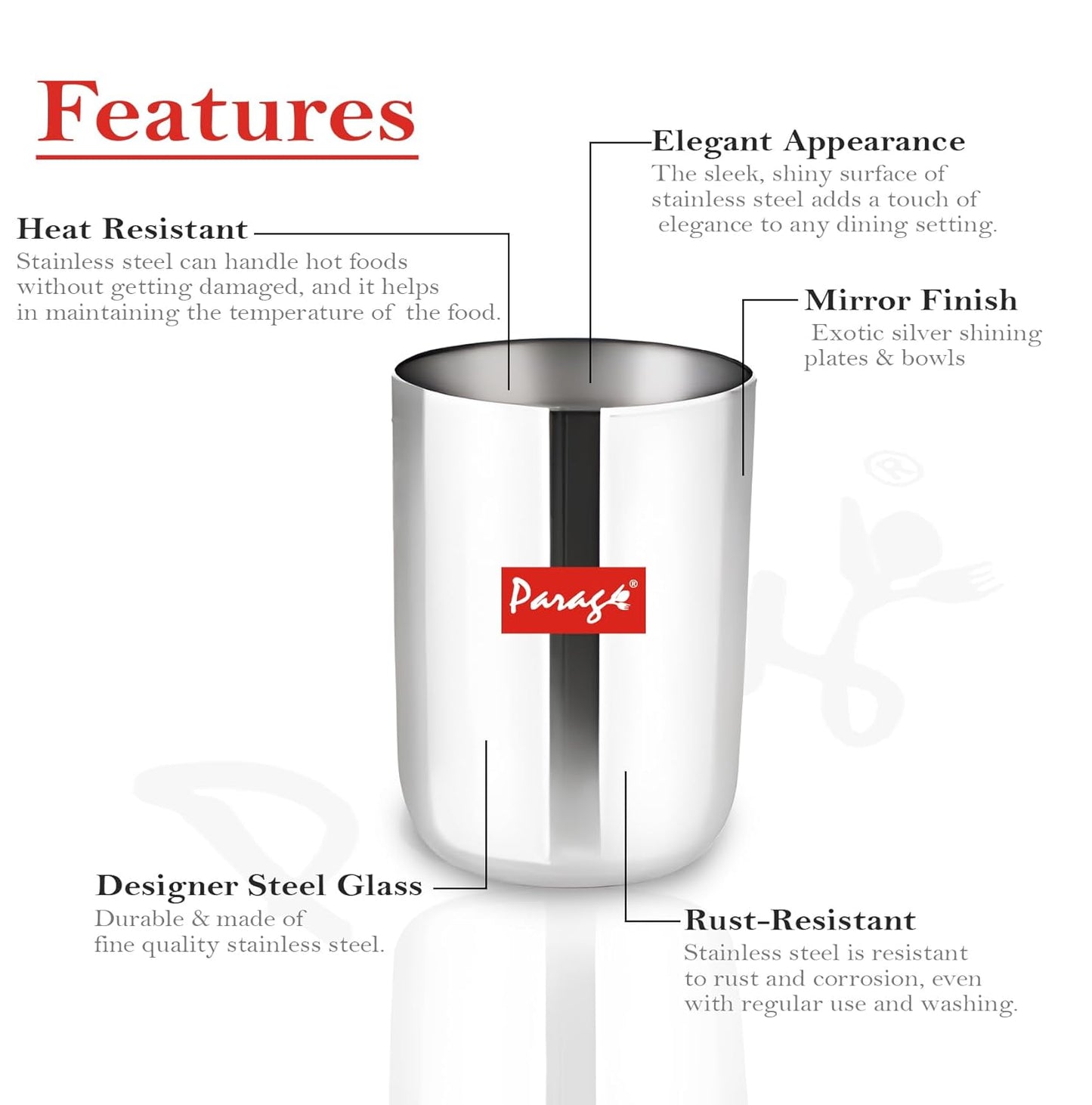 12pc Stainless Steel Glass Set | 300ml Scratch-Resistant | Silver