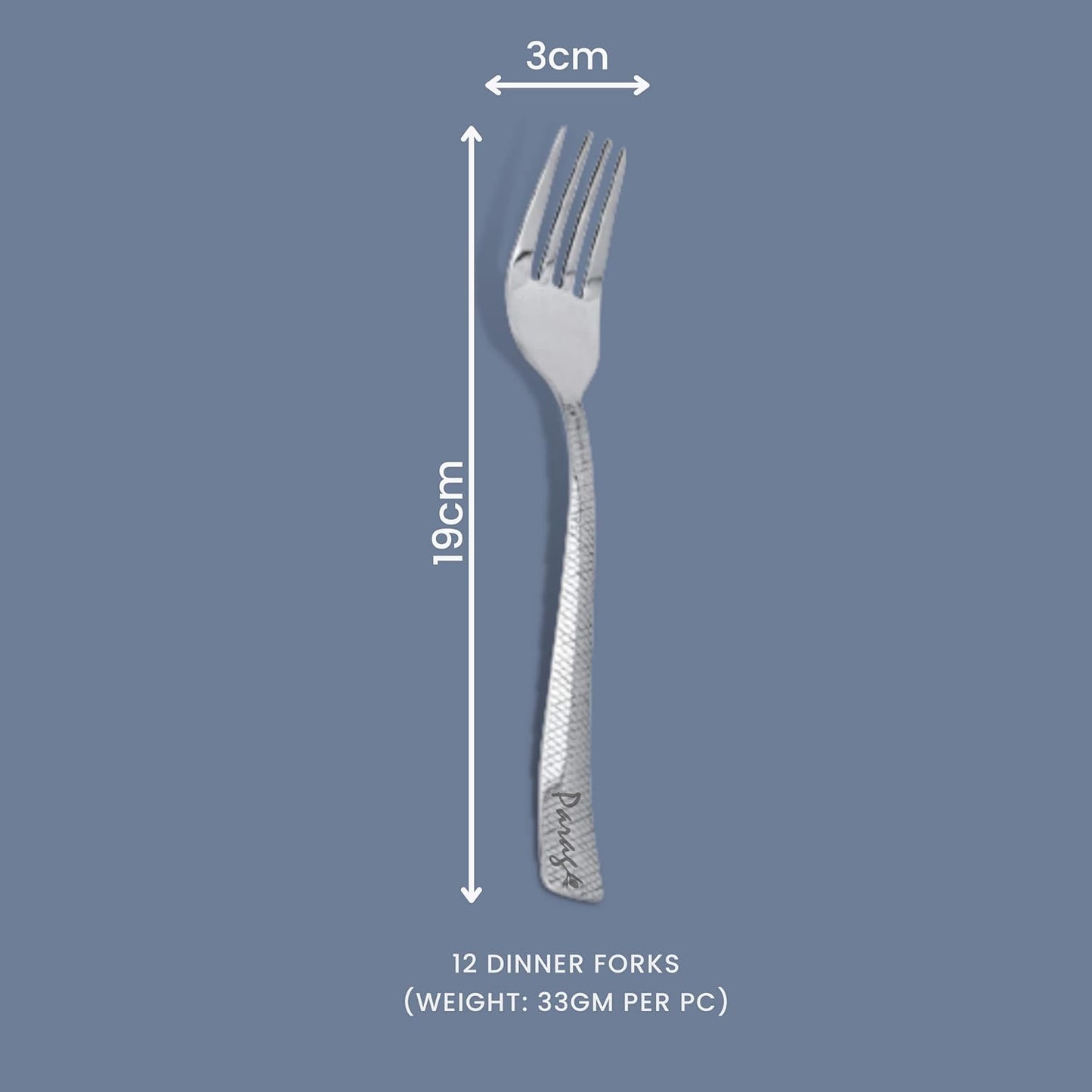 12 Pcs Stainless Steel Table Forks – Silver Cutlery Set, Shiny Sturdy Handle