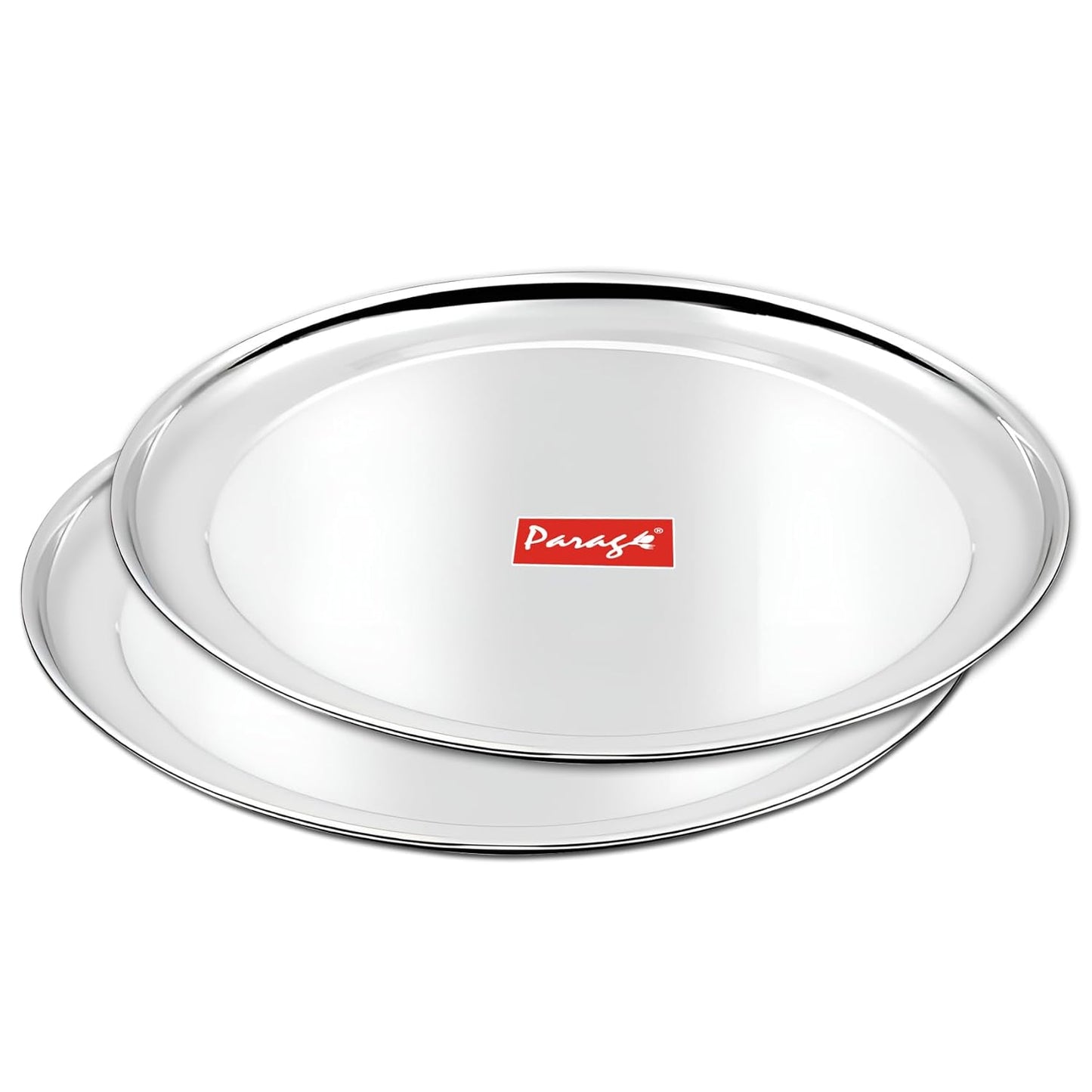 2pc Stainless Steel Raj Bhog Plate | 9in Heavy Gauge | Silver