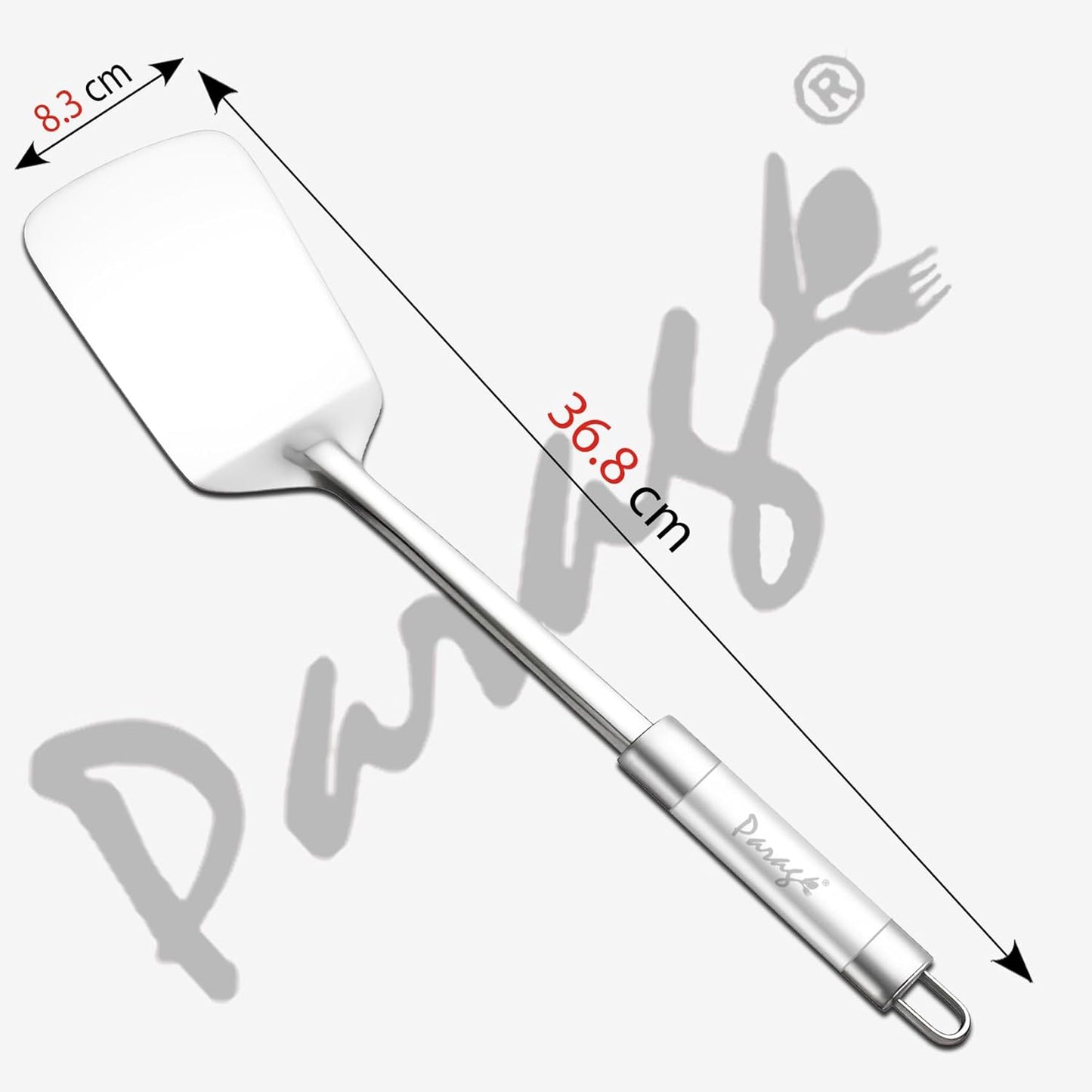 1 Piece Stainless Steel Turner/Spatula for Cooking and Serving, Dosa, Roti, Omelette & Paratha (36.8 cm, Silver)