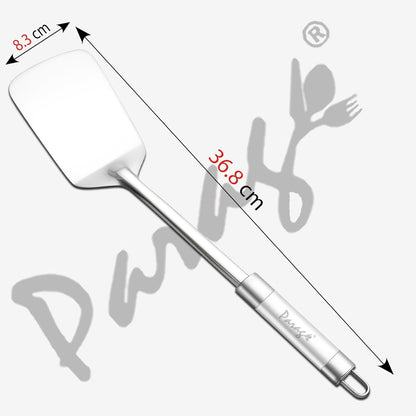 1 Piece Stainless Steel Turner/Spatula for Cooking and Serving, Dosa, Roti, Omelette & Paratha (36.8 cm, Silver)