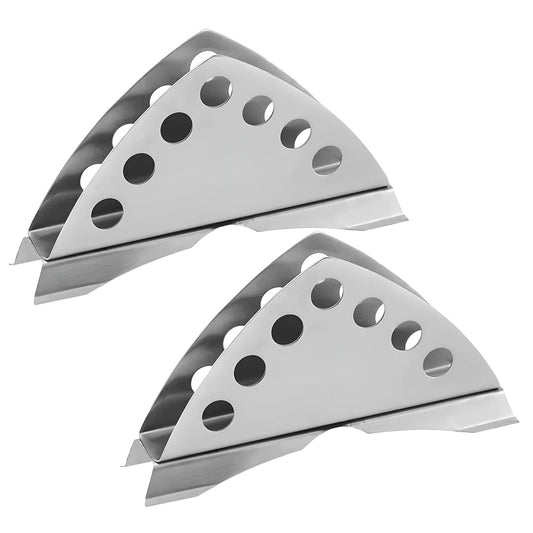 2 Pcs Stainless Steel Napkin Holders – Matt Finish, Slotted Round, Kitchen & Dining