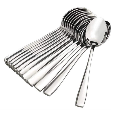 12-Piece Stainless Steel Tea & Coffee Spoon Set | Small Spoons for Home & Kitchen, Silver