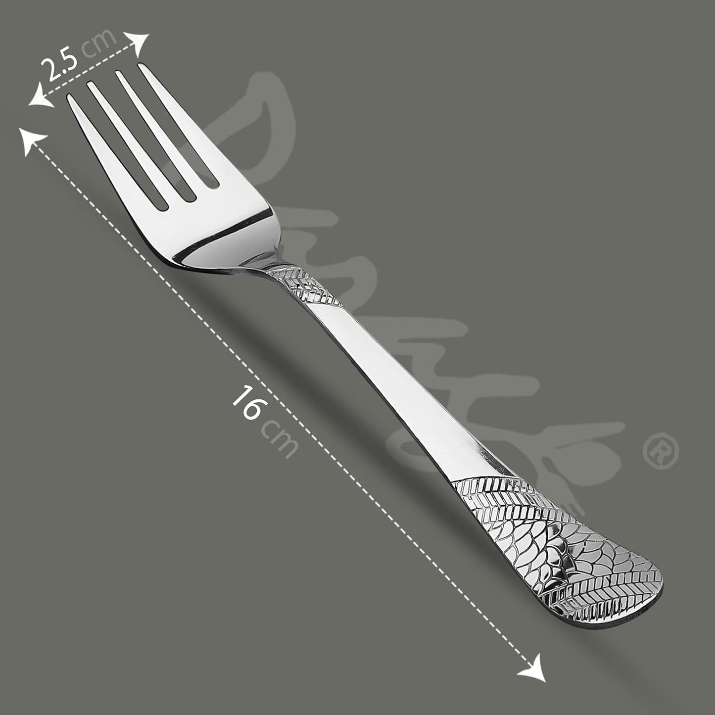 6 Pieces Stainless Steel Forks Set, 16 cm Premium Silver Dining Cutlery with Imperial Design – Luxury Tableware for Home & Kitchen
