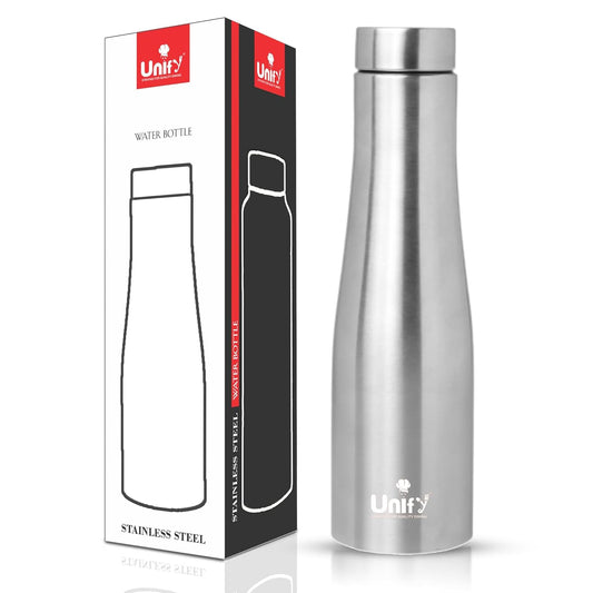 Stainless Steel Water Bottle 1 Litre | Leak-Proof Fridge Bottle for Home, Gym & Travel | 1000 ml, Silver