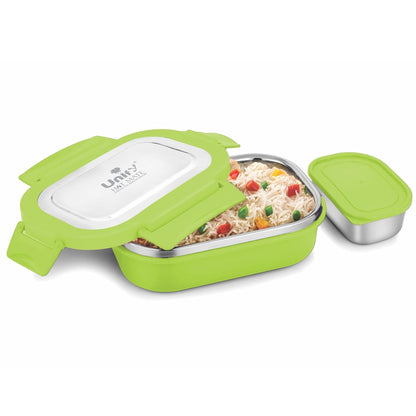 Stainless Steel Insulated Airtight Lunch Box with Unbreakable Lid, Leak-Proof Tiffin for Kids & Office (800 ml, Green)