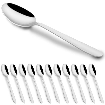 Stainless Steel Table Spoon Set of 12 | 18 cm Tea & Coffee Spoons for Home & Kitchen | Sigma Design, Silver