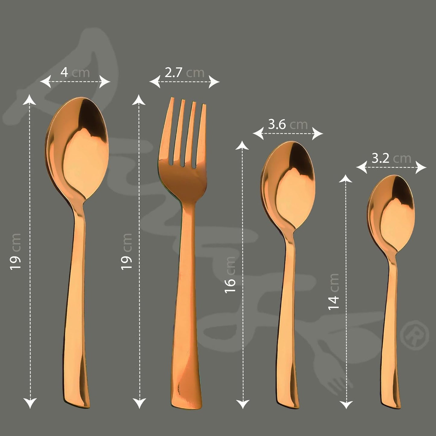 24pc Stainless Steel Rose Gold Cutlery | Gift Box | PVD Rose