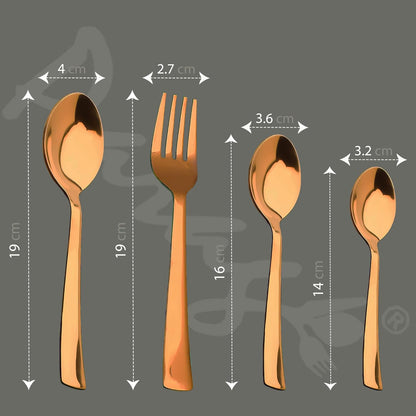 24pc Stainless Steel Rose Gold Cutlery | Gift Box | PVD Rose