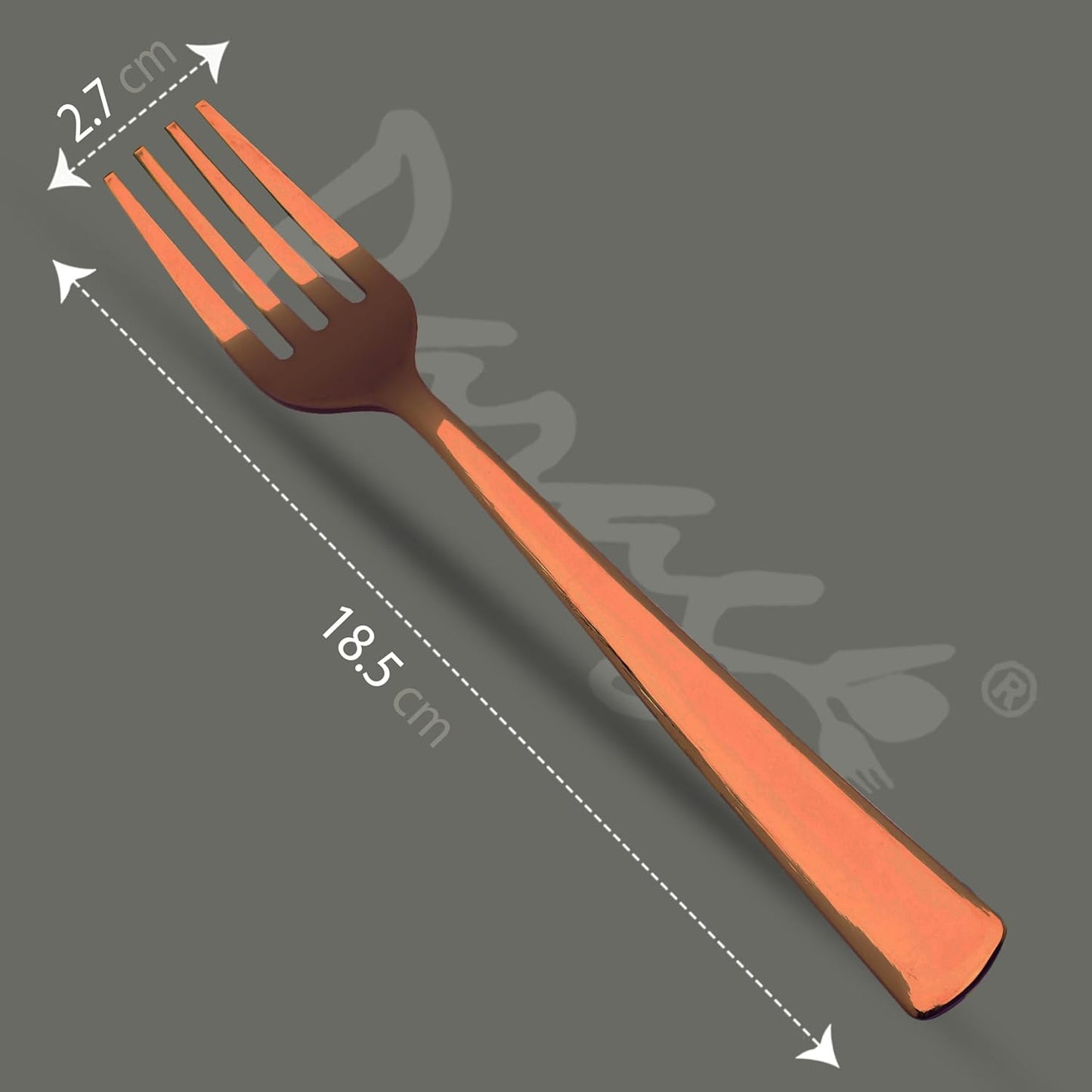 6 Pieces Stainless Steel Rose Gold Forks Set, 18.5 cm Premium Dining Cutlery – Luxury Table Forks for Home & Kitchen, Gift Set of 6