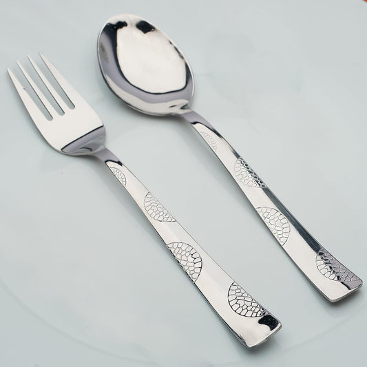 12pc Stainless Steel Golden Cutlery | 16cm Spoons & Forks | Dining