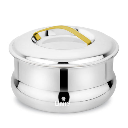 Lumia Stainless Steel Insulated Casserole 2200ml | 3-Layer Thermal Hot Pot | Mirror Finish, Premium Serveware