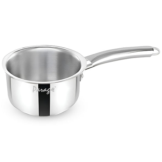 16cm Stainless Steel Saucepan – 1.75L, Scratch-Resistant Steel Pan for Tempering, Seasoning & Cooking, Stay-Cool Handle, Induction & Gas Friendly, Heavy Bottom, 5-Year Warranty