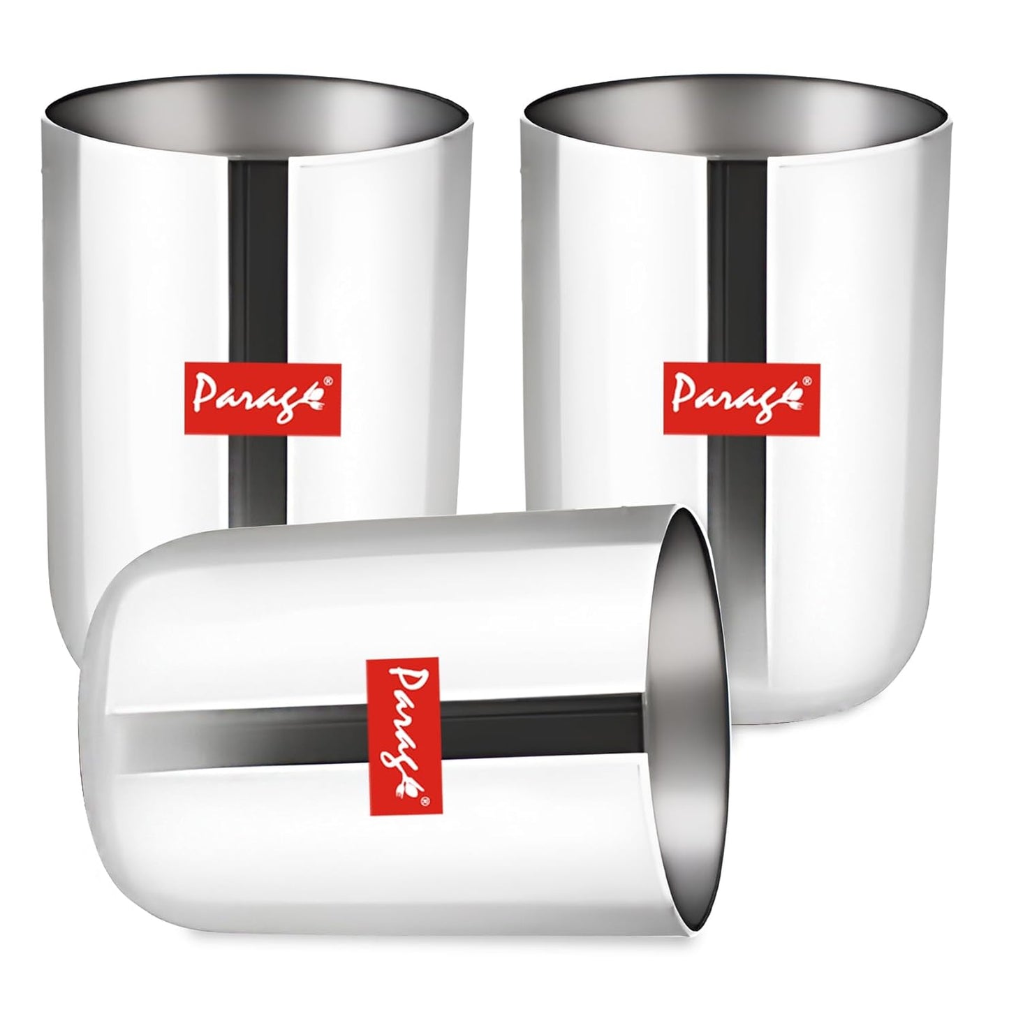 3pc Stainless Steel Glass Set | 300ml Scratch-Resistant