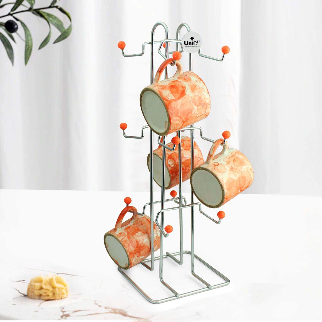 Stainless Steel Tabletop Cup Stand for 12 Cups | Heavy-Duty Tiered Holder Silver