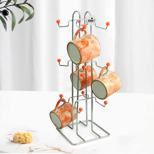 Stainless Steel Tabletop Cup Stand for 12 Cups | Heavy-Duty Tiered Holder Silver