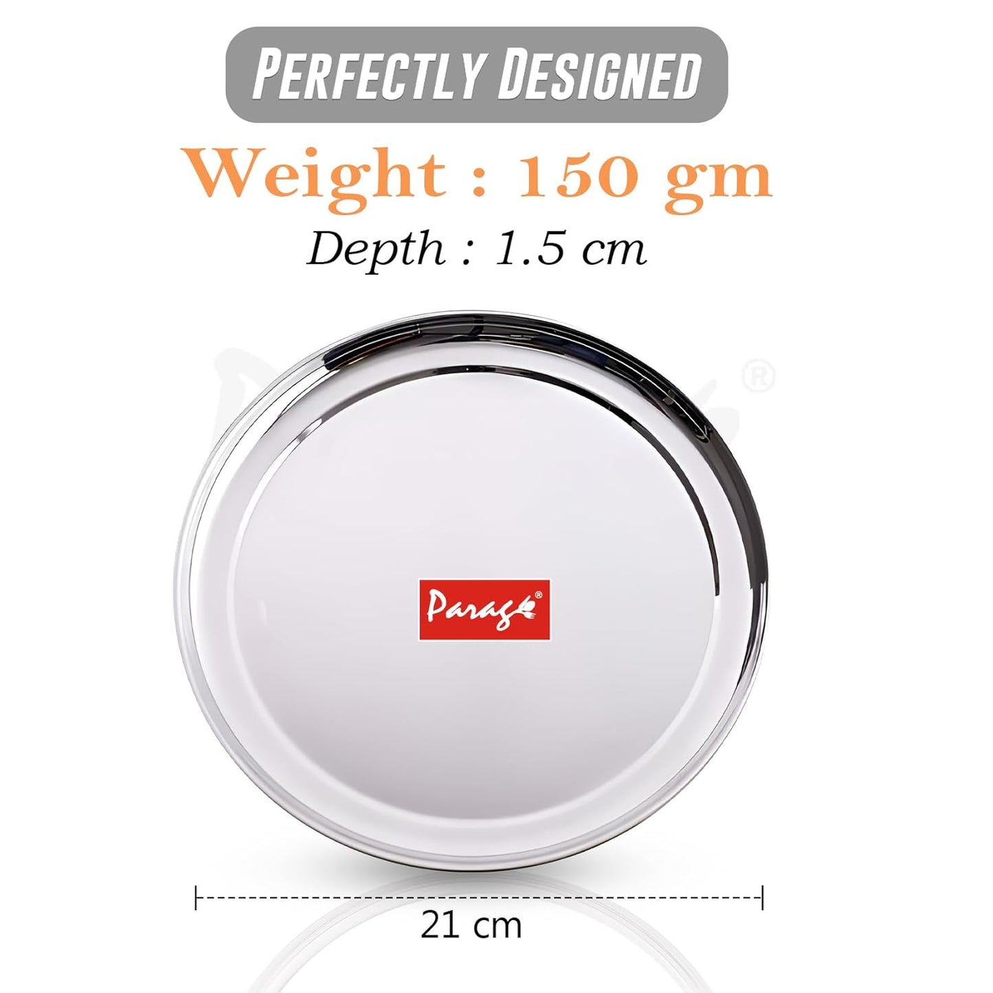 12pc Stainless Steel Raj Bhog Plate | 9in Heavy Gauge | Silver