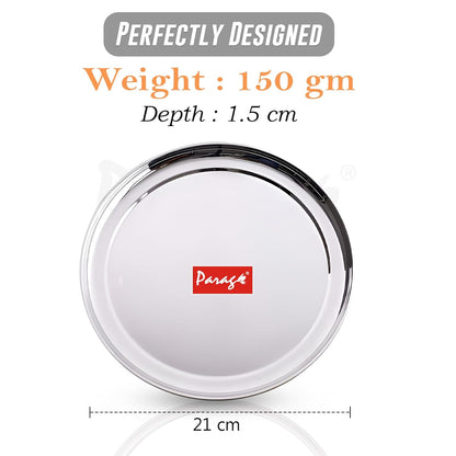 12pc Stainless Steel Raj Bhog Plate | 9in Heavy Gauge | Silver