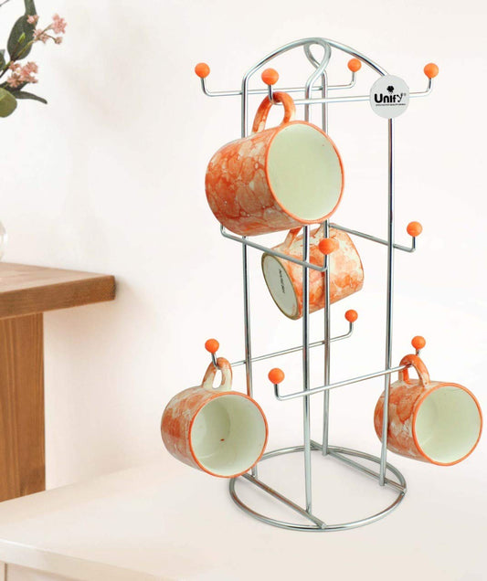 Stainless Steel Cup Stand for 12 Cups | Heavy-Duty Free Standing Holder Silver